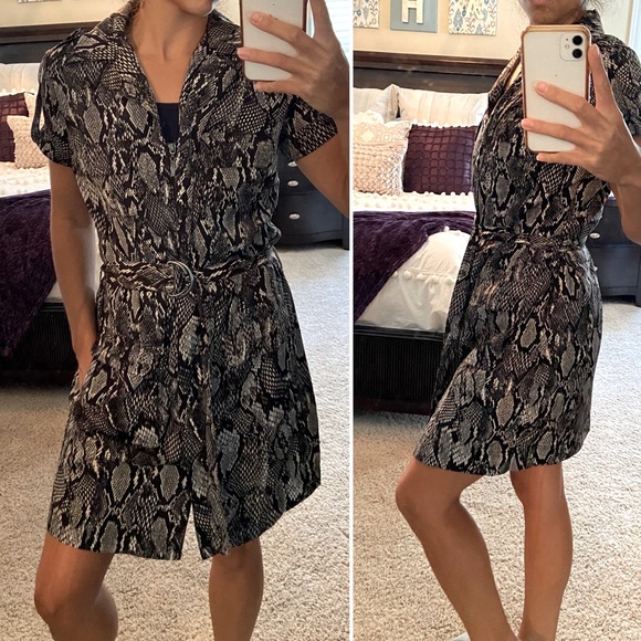 • New York & Company • belted snakeskin military dress - Picture 2 of 9